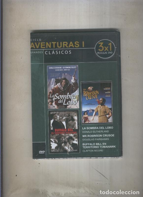 Collezionismo di Riviste e Giornali: DVD: 3x1: La sombra del lobo, Mr.Robinson Crusoe, Buffalo Bill en territorio tomahawk - Varios