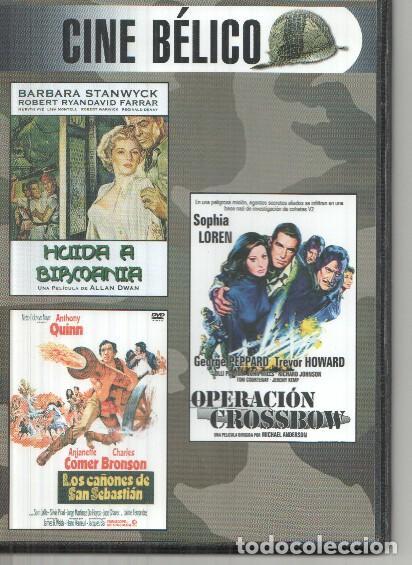 Colecionismo de Revistas e Jornais: DVD: Cine Belico: Huida a Birmania, Los ca&ntilde;ones de San Sebastian, Operacion Crossbow