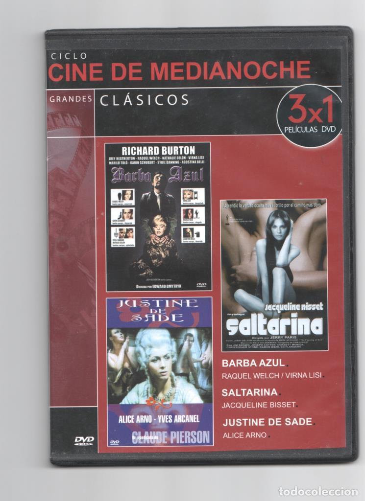 Collection Magazines and Newspapers: DVD pelicula: Contiene 3 peliculas (1 DVD) - Barba Azul, Saltarina, Justine de Sade. Coleccion Grand