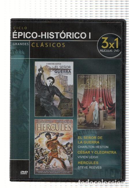 Coleccionismo de Revistas y Peri&oacute;dicos: Cine DVD: 3x1: EL SE&Ntilde;OR DE LA GUERRA, CESAR Y CLEOPATRA, HERCULES (Cine Epico-Historico) - VARIOS
