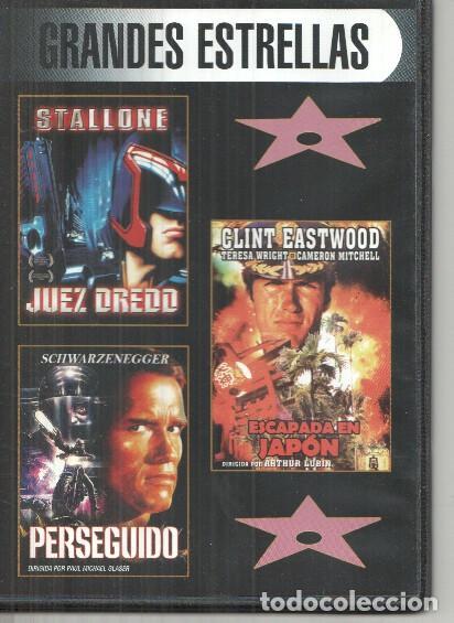 Colecionismo de Revistas e Jornais: DVD: Cine Grandes Estrellas: Juez Dredd, Perseguido, Escapada en Japon