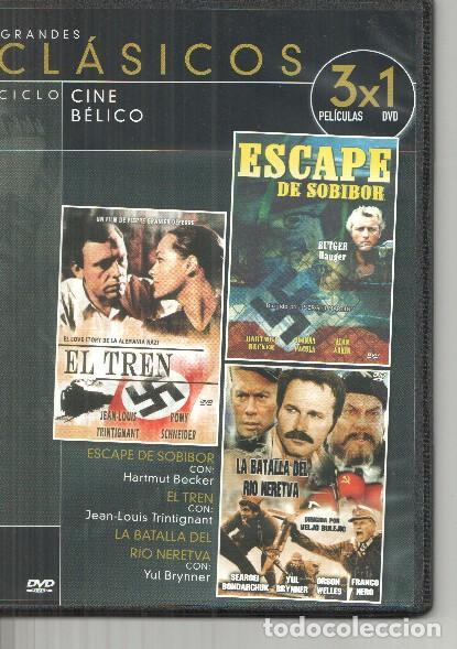 Coleccionismo de Revistas y Peri&oacute;dicos: DVD: Cine Belico: El tren, Escape de Sobibor, La batalla del rio Neretva