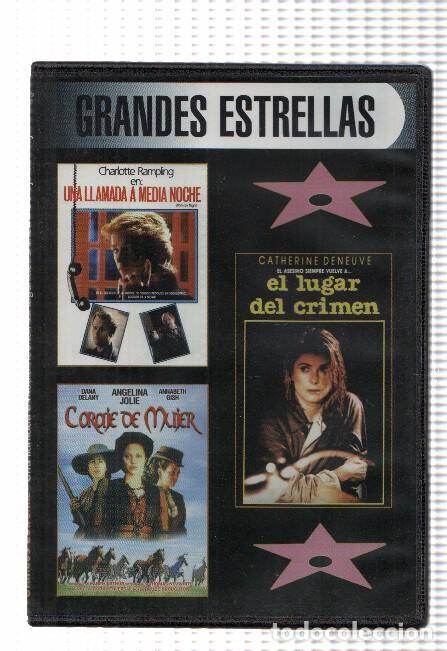 Collectionnisme de Revues et Journaux: Cine DVD: 3x1: UNA LLAMADA A MEDIA NOCHE, EL LUGAR DEL CRIMEN, CORAJE DE MUJER (Grandes Estrellas) -