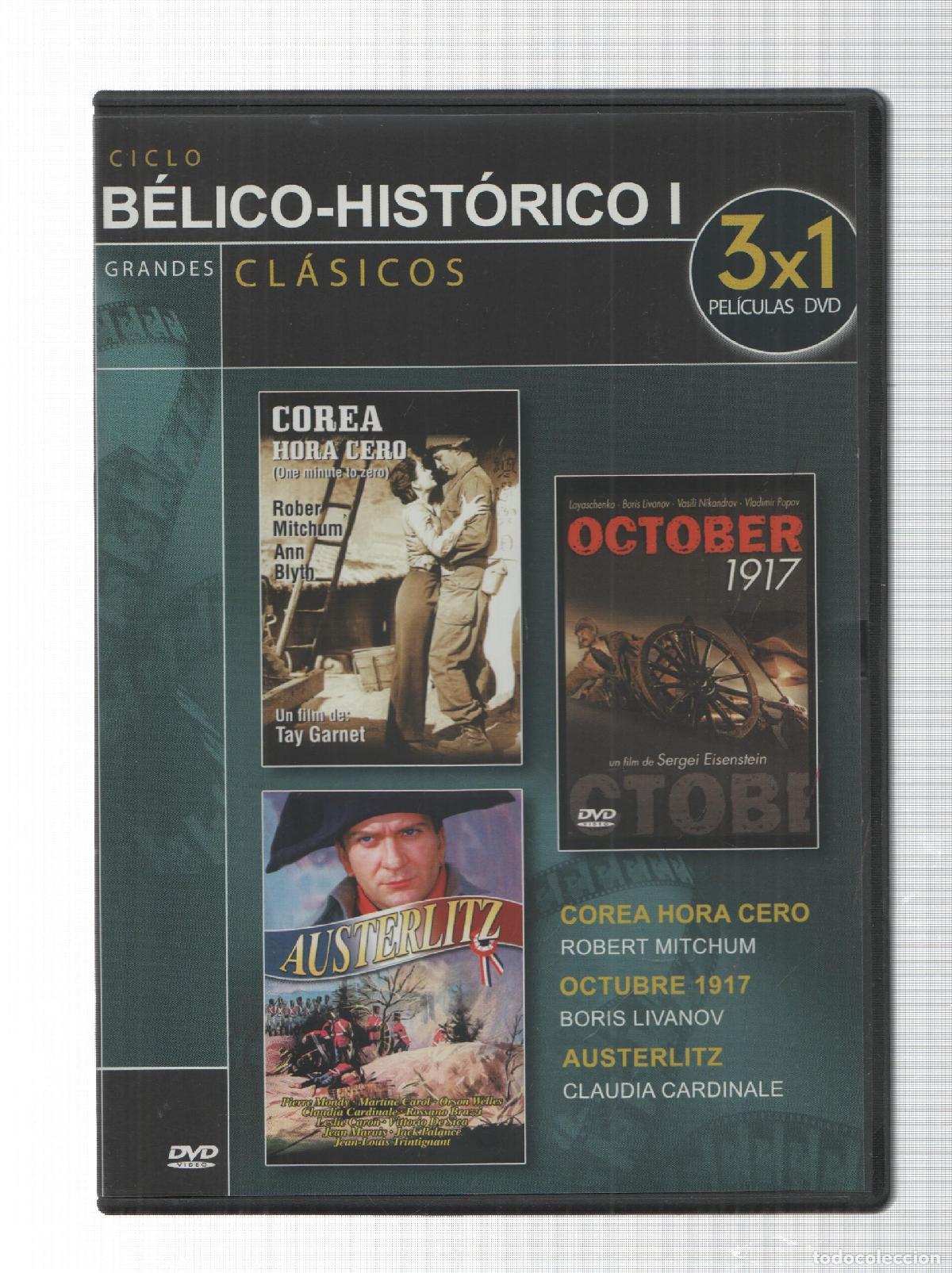 Collectionnisme de Revues et Journaux: DVD: 3x1 peliculas DVD. Corea hora cero, Octubre 1917, Austerlitz - Coleccion Grandes Clasicos, Cicl