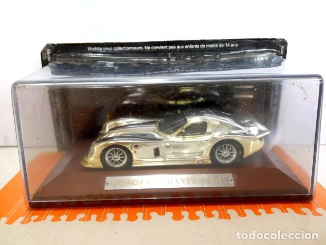 Coleccionismo de revistas y peri&oacute;dicos: Coche Escala/Scale Diecast Car: PANOZ ESPERANTE GTR-1 - Metalizado Cromo en peana de madera (Altaya)