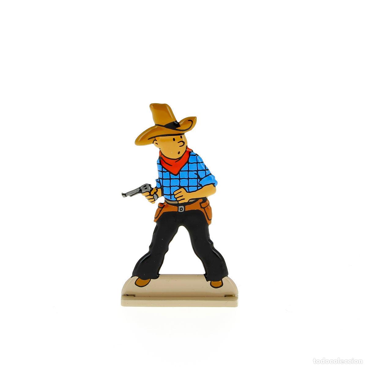 Coleccionismo de revistas y peri&oacute;dicos: Silueta metalica Tintin cowboy en 'Tintin en America' (ref. #29217)