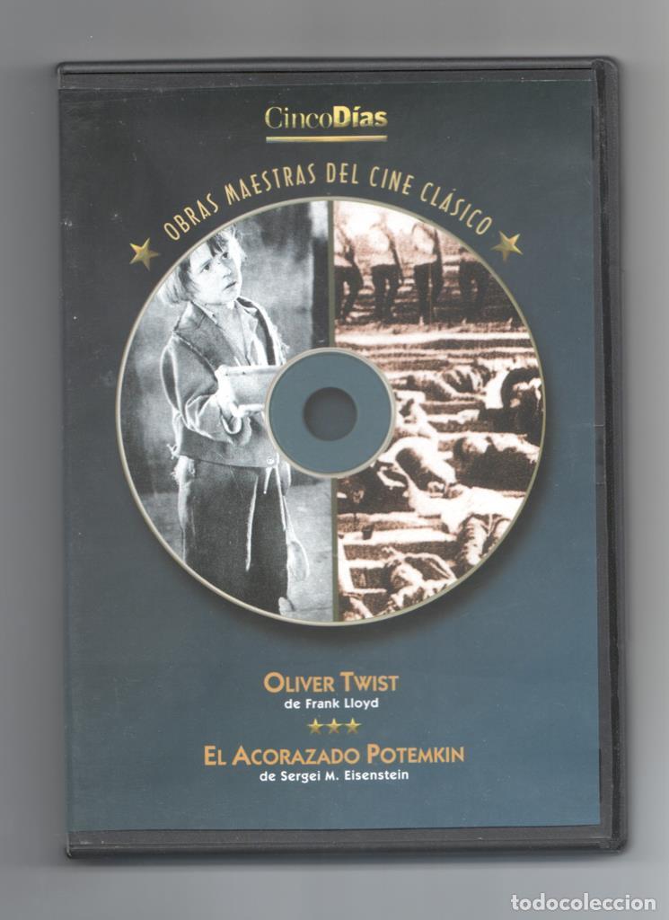 Collectionnisme de Revues et Journaux: DVD pelicula: 2 peliculas en 1 DVD. Oliver Twist, El Acorazado de Potemkin. Cinco Dias, Obras Maestr