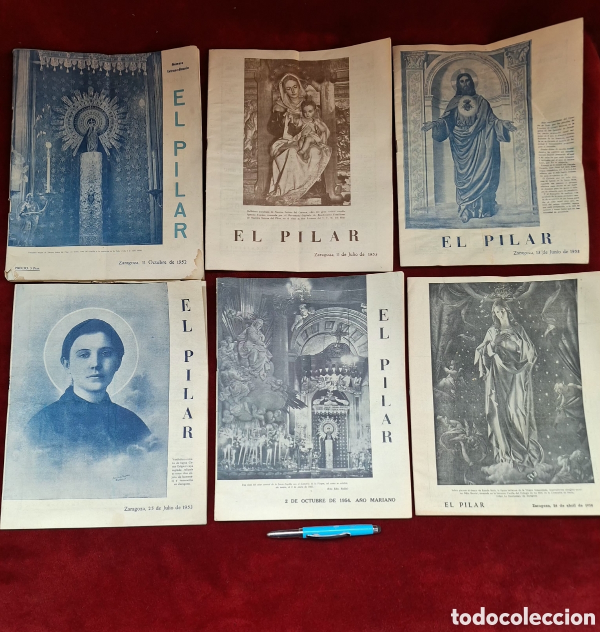 Coleccionismo de Revistas y Peri&oacute;dicos: Lote 6 revistas El Pilar! Zaragoza 1952-1958