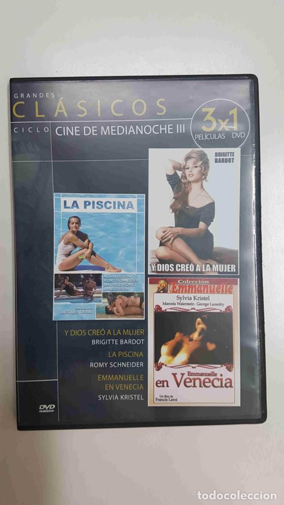 Colecionismo de Revistas e Jornais: DVD: 3x1 peliculas - La Piscina, Y Dios creo a la mujer, Emmanuelle en Venecia. Coleccion Grandes Cl