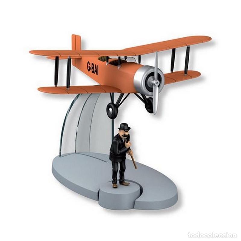 Collezionismo di Riviste e Giornali: Avion Tintin con figura Dupont: BIPLANO ACROBACIAS G-BAI del album La Isla Negra. (ref. #29548) - Va