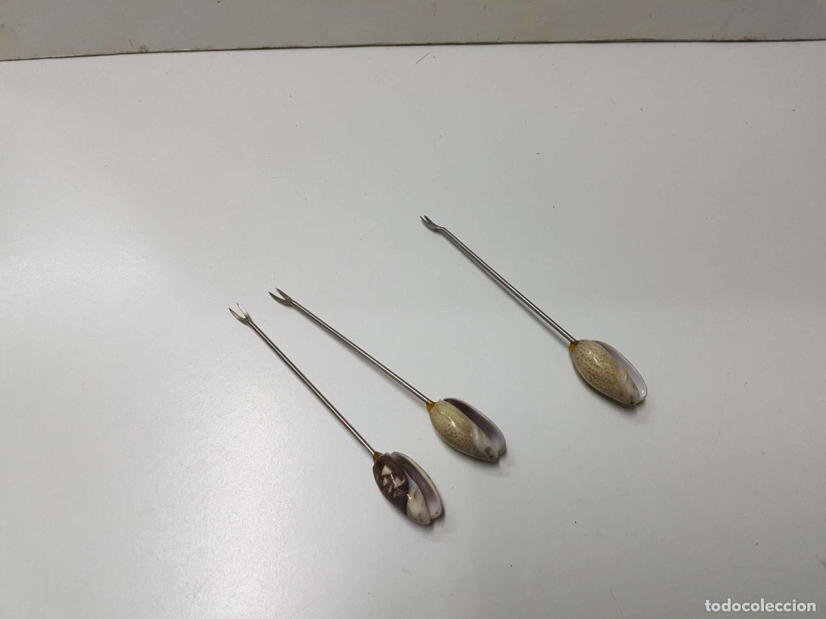 Collezionismo di Riviste e Giornali: Juego de pincho de vermut con forma de caracola, 3 unidades