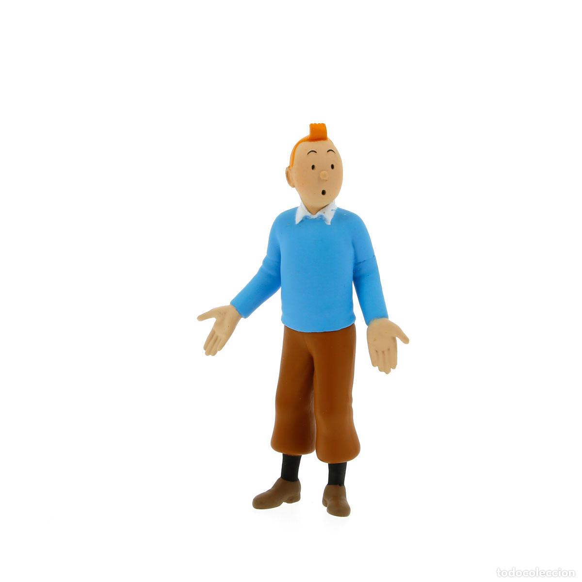 Coleccionismo de revistas y peri&oacute;dicos: TINTIN: Figura PVC Tintin: Tintin Jersey Azul - Figura Grande 8.5cm (ref. #42502) - Varios