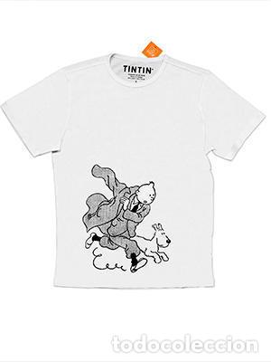 Collectionnisme de Revues et Journaux: TINTIN: Camiseta Tintin con Milu vistiendo gabardina , talla XXL, color blanco - Varios