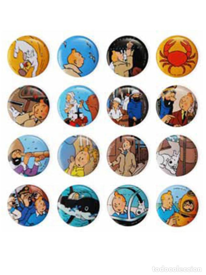 Collectionnisme de Revues et Journaux: Set 24 Chapitas metalicas Tintin - Varios