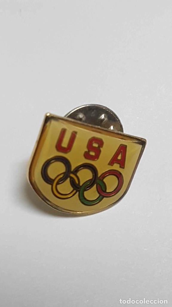 Collection Magazines and Newspapers: Pins: USA junto a los 5 anillos Juegos Olimpicos - NULL