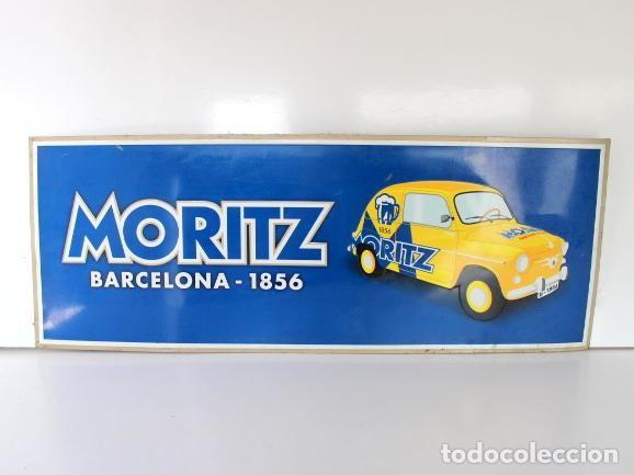 Colecionismo de Revistas e Jornais: Placa/Sign Board: Cerveza MORITZ Barcelona - MORITZ BEER Barcelona