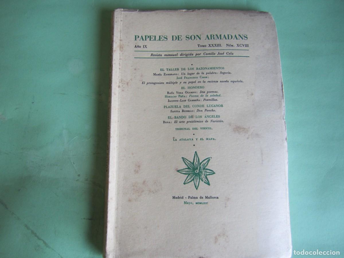 Coleccionismo de Revistas y Peri&oacute;dicos: PAPELES DE SON ARMADANS -C J CELA - P. MALLORCA MAYO 1964-A&Ntilde;O-IX-NUM98-NUMERADO- NOMBRE SUSCRIPT
