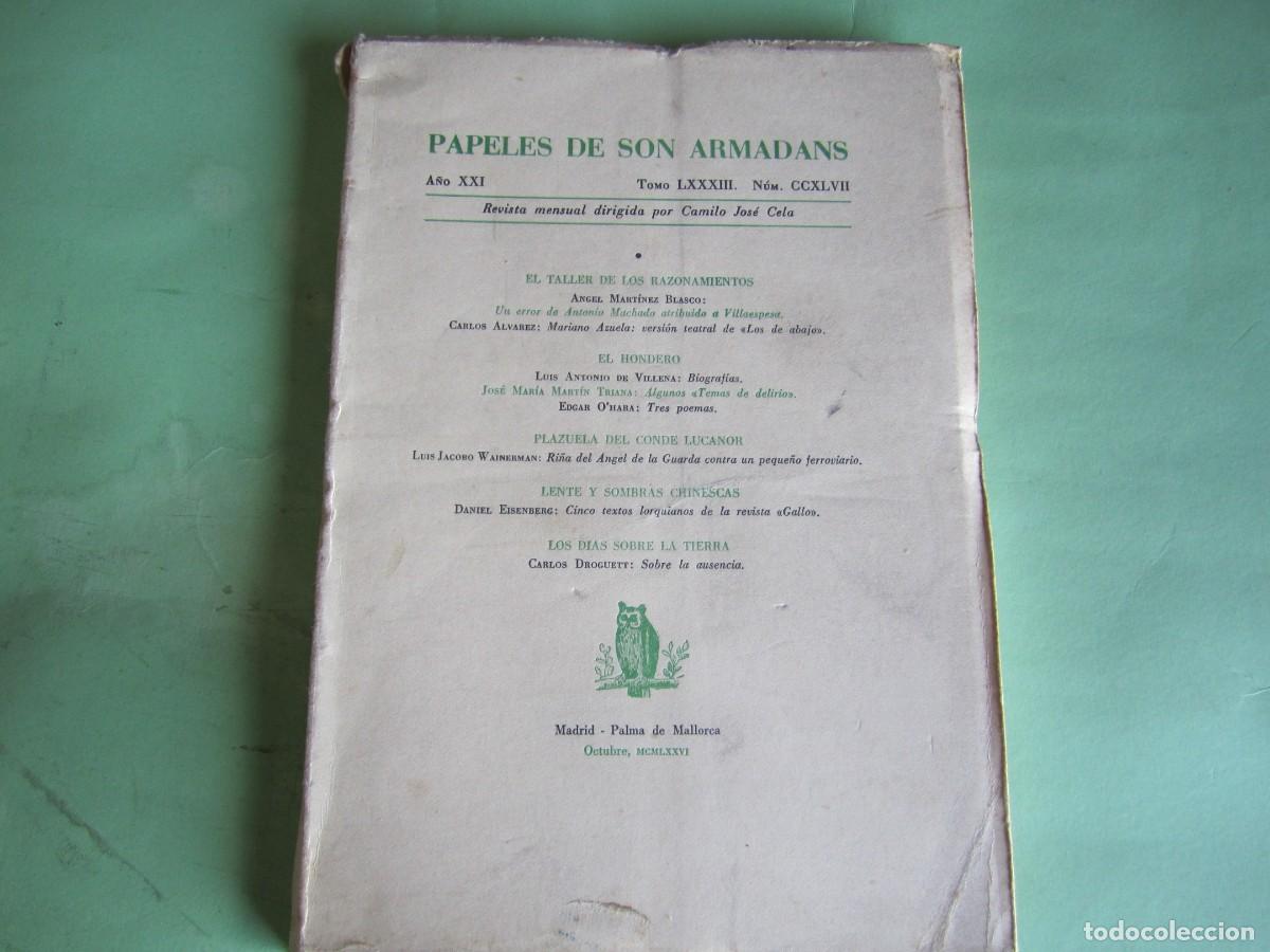 Coleccionismo de Revistas y Peri&oacute;dicos: PAPELES DE SON ARMADANS -C J CELA - P. MALLORCA OCTUBR1976-A&Ntilde;O-XXI-NUM 247NUMERADO- NOMBRE SUSCRIPT