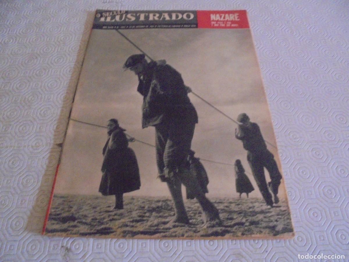 Collectionnisme de Revues et Journaux: Praia da Nazar&eacute; na capa e interior de O S&eacute;culo Ilustrado #1451 Revista Portuguesa de 1965