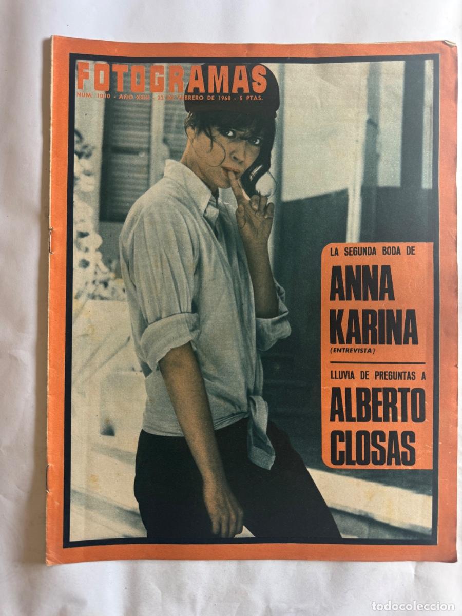 Coleccionismo de revistas y peri&oacute;dicos: Revista Fotogramas, A&ntilde;o 1968, Anna Karina, Alberto Closas, Mae Marsh