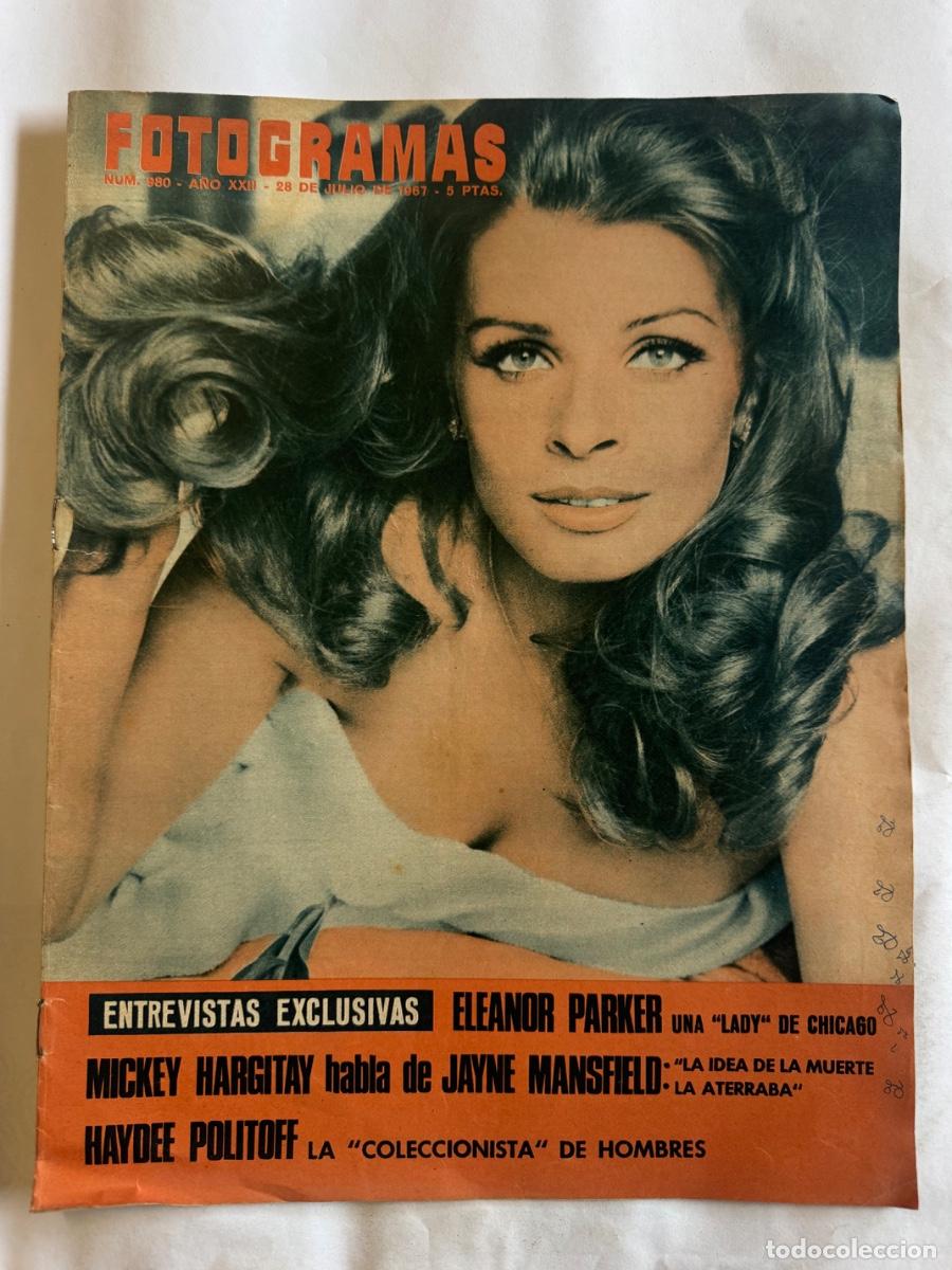 Coleccionismo de Revistas y Peri&oacute;dicos: Revista Fotogramas, A&ntilde;o 1967, Eleanor Parker, Mickey Hargitay, Hayd&eacute;e Politoff