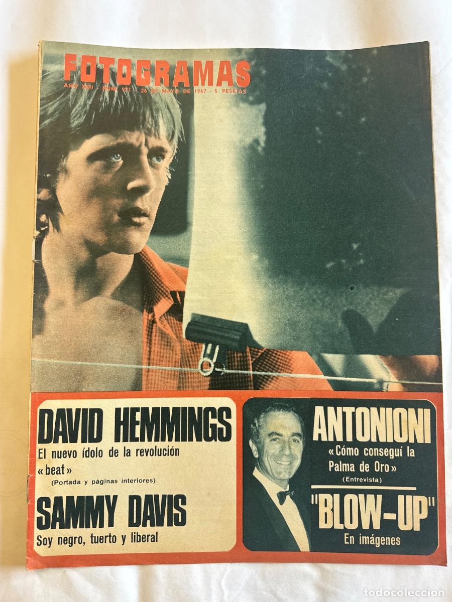 Coleccionismo de Revistas y Peri&oacute;dicos: Revista Fotogramas, A&ntilde;o 1967, David Hemmings, Sammy Davis, Antonioni