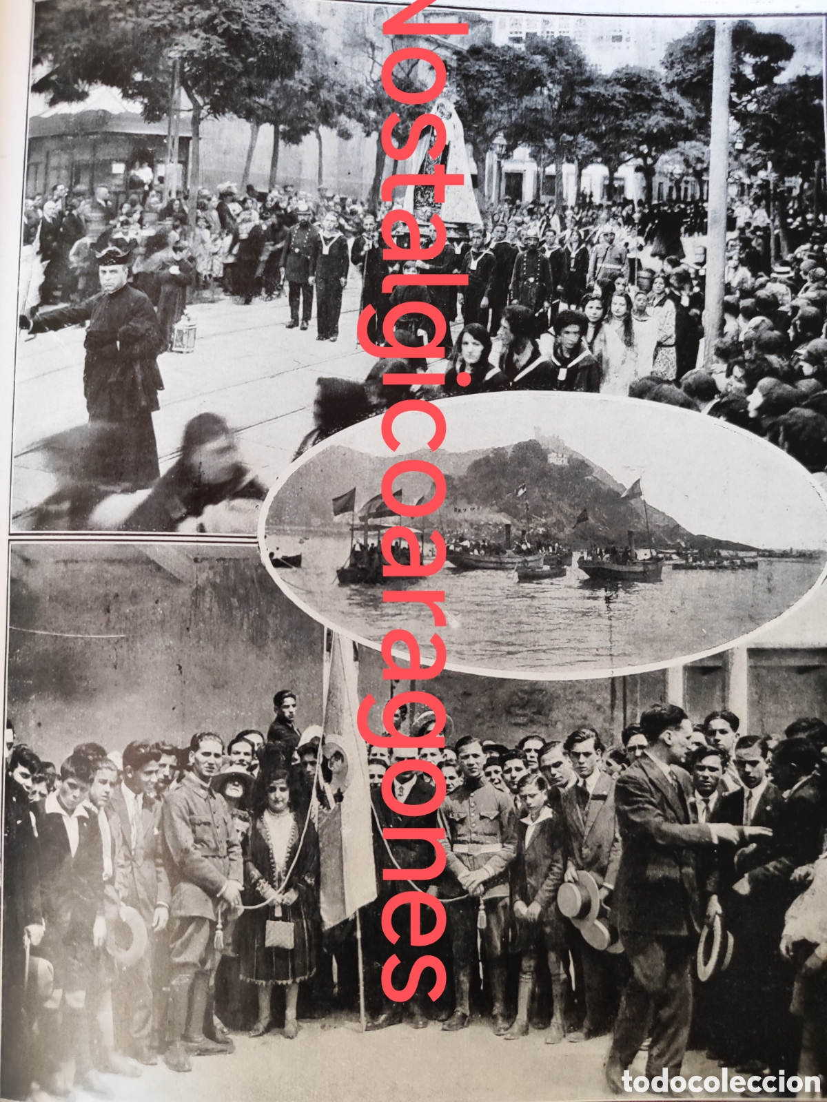 Collection Magazines and Newspapers: coru&ntilde;a Virgen Carmen y bandera salesianos,San Sebasti&aacute;n bahia foto revista princ siglo XX 192B