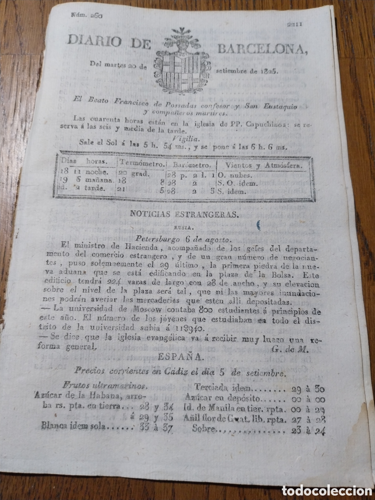 Coleccionismo de Revistas y Peri&oacute;dicos: DIARIO 1825 CONSPIRACION MILITAR EN GRANADA CONTRA EL REY FERNANDO VII