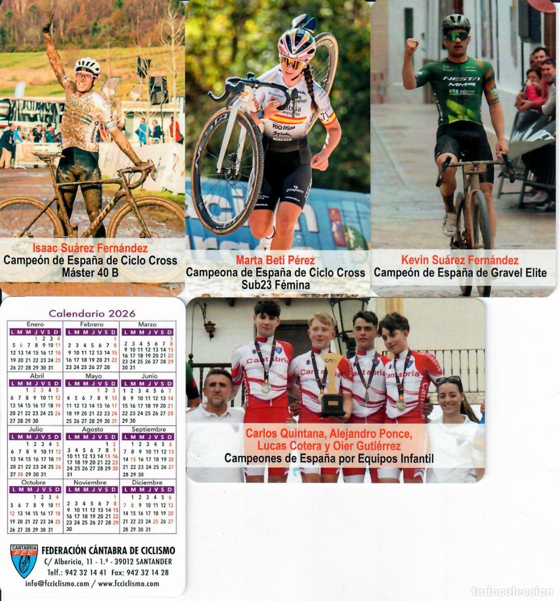 Coleccionismo de Revistas y Peri&oacute;dicos: 4 CALENDARIOS DE PUBLICIDAD - A&Ntilde;O 2026 - FEDERACI&Oacute;N C&Aacute;NTABRA DE CICLISMO