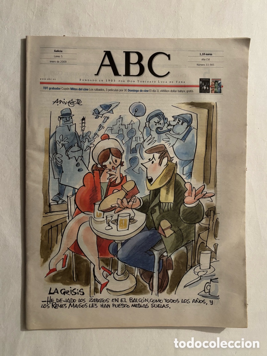 Sammeln von Zeitschriften und Zeitungen: Peri&oacute;dico ABC 5-1-2009 portada Mingote