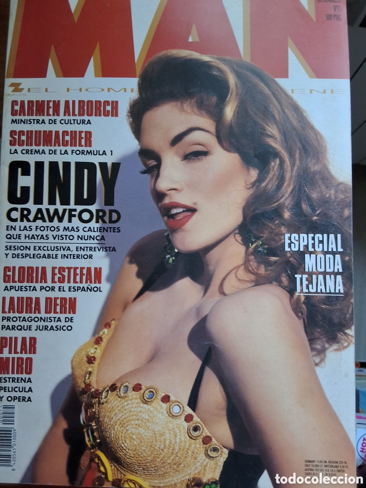 Collection Magazines and Newspapers: Man revista actualidad n&uacute;mero 71 a&ntilde;o 1993/9 Cindy Crawford incluye p&oacute;ster desplegable
