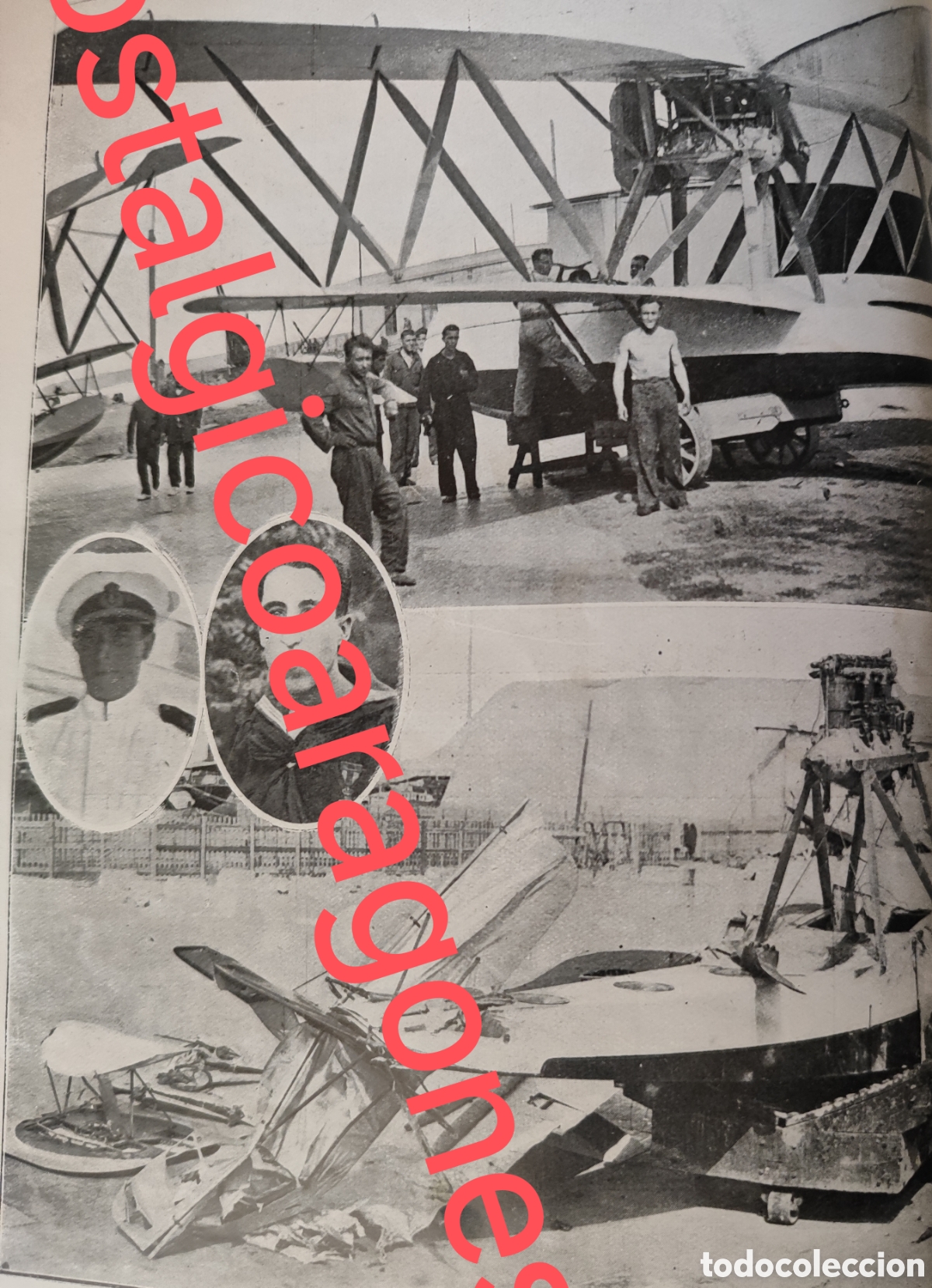 Coleccionismo de Revistas y Peri&oacute;dicos: Barcelona accidente aviaci&oacute;n puerto Guillermo Llera entierro foto revista princ siglo XX 192B