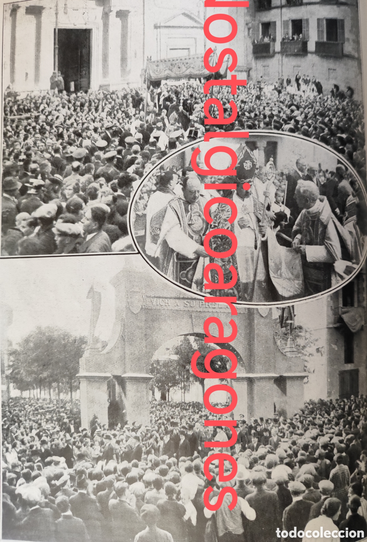 Coleccionismo de Revistas y Peri&oacute;dicos: Vic Entrada nuevo obispo Perello foto revista princ siglo XX 192B