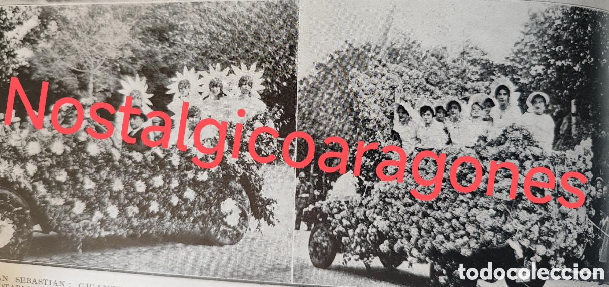 Coleccionismo de Revistas y Peri&oacute;dicos: La Coru&ntilde;a fiestas Agosto carrozas flores foto revista princ siglo XX 192B