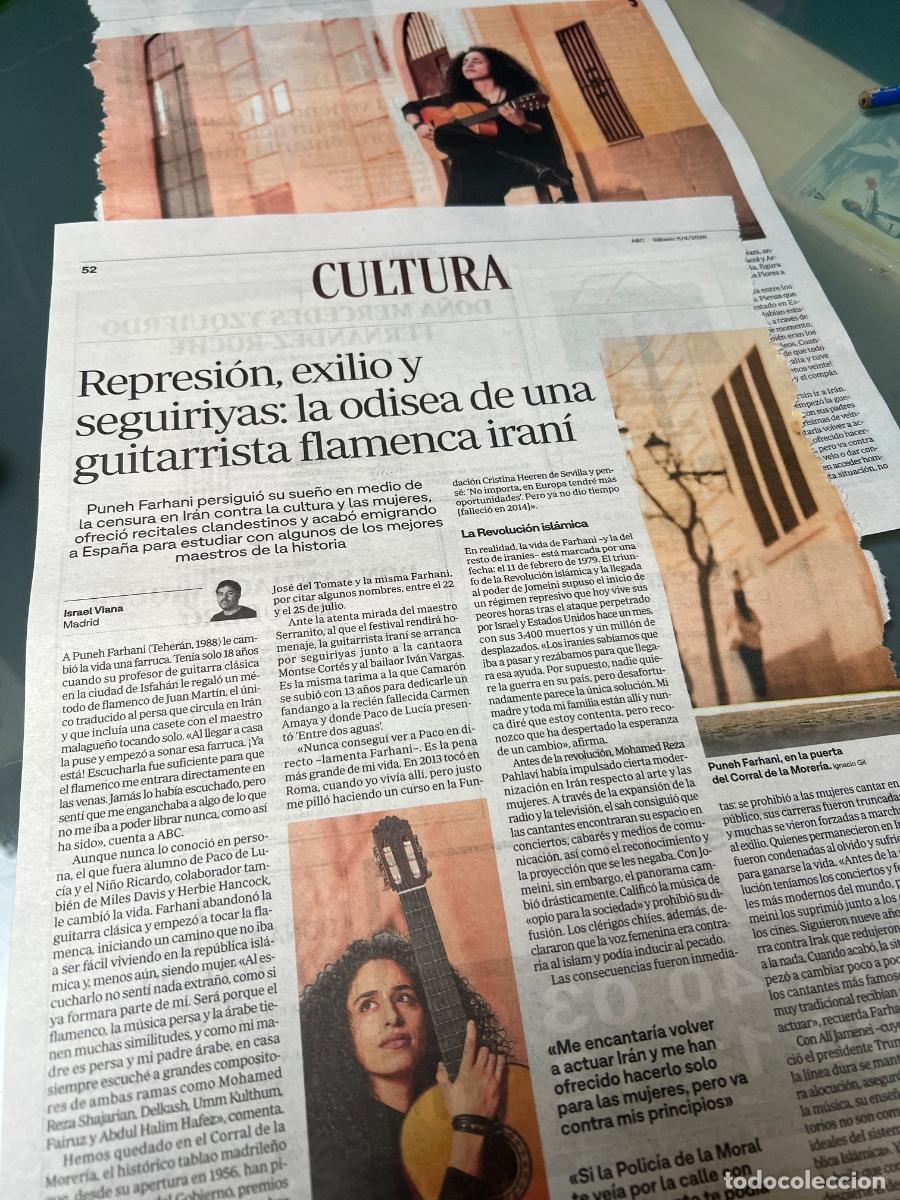 Coleccionismo de Revistas y Peri&oacute;dicos: Art&iacute;culo sobre PUNEH FARHANI. GUITARRISTA FLAMENCA IRAN&Iacute;.