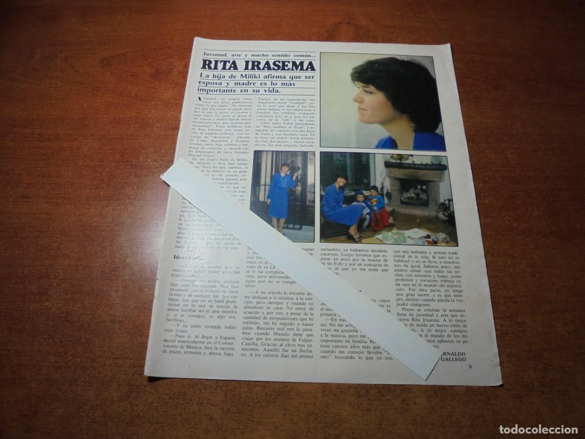 Coleccionismo de Revistas y Peri&oacute;dicos: CLIPPING 1982: RITA IRASEMA, ENTREVISTA