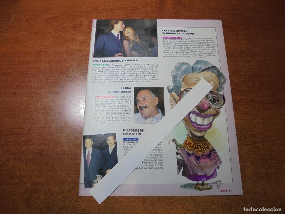 Coleccionismo de Revistas y Peri&oacute;dicos: CLIPPING 1993: ANA OBREG&Oacute;N. ALFREDO LANDA. LOS DEL R&Iacute;O. CHAVELA VARGAS.