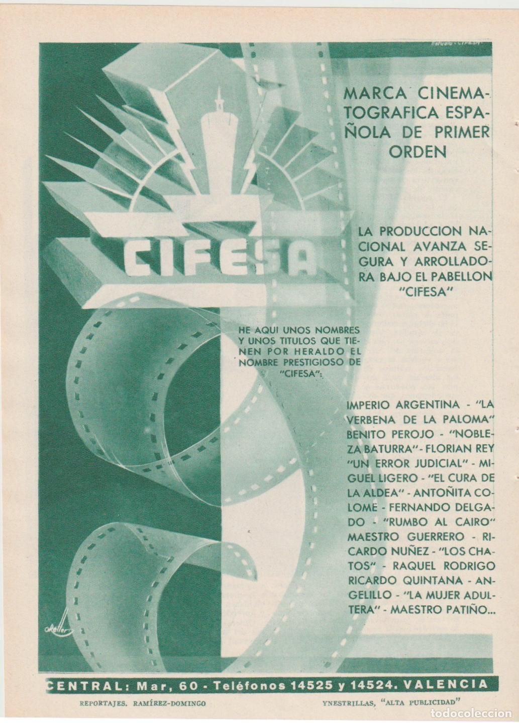 Collectionnisme de Revues et Journaux: * CINE * Publicidad CIFESA -1935