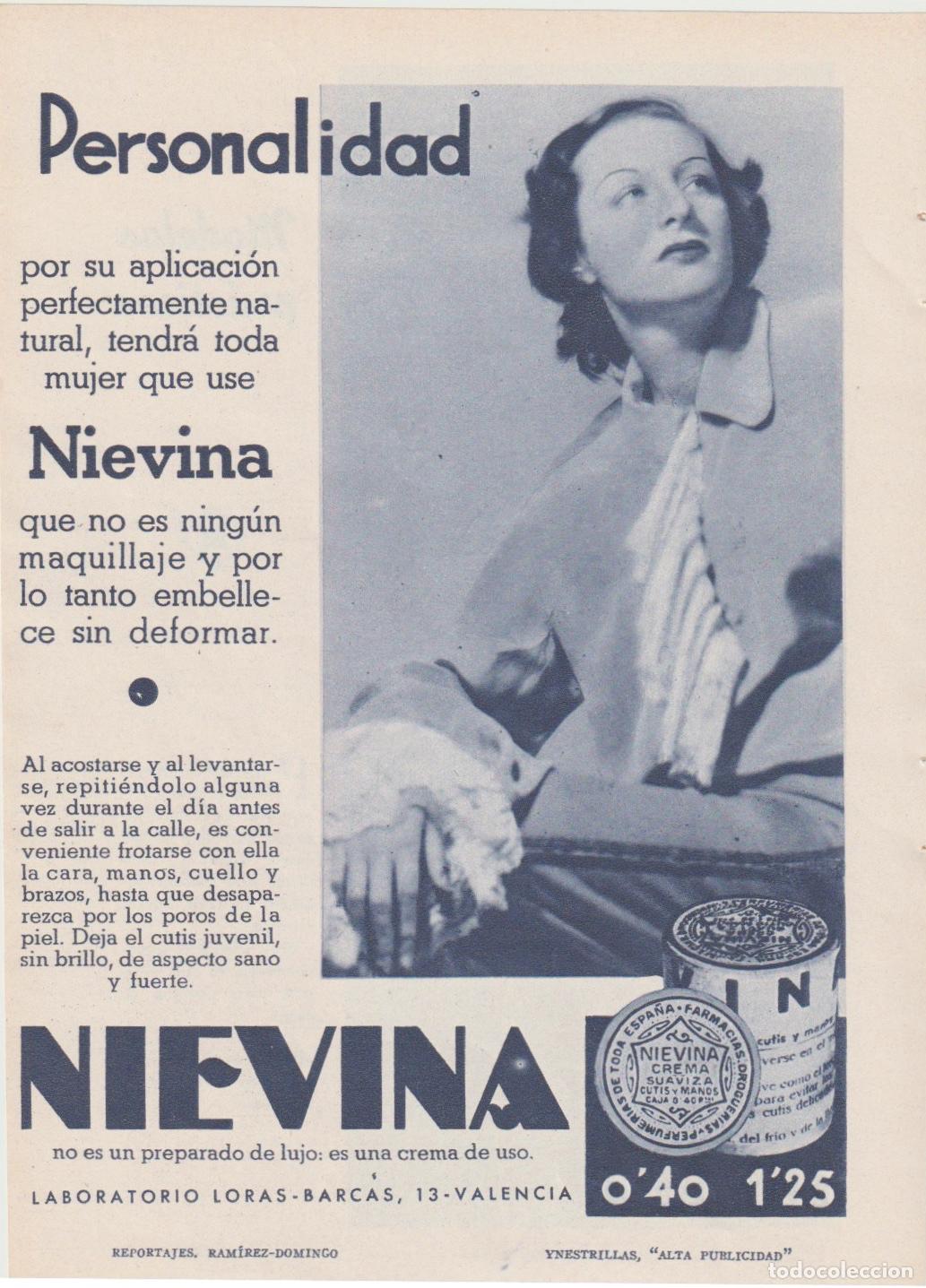 Collectionnisme de Revues et Journaux: Publicidad NIEVINA -1935