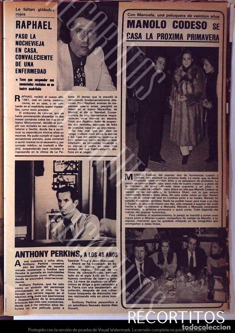 Collection Magazines and Newspapers: raphael manolo codeso milagros ponti anthony perkins tony psicosis