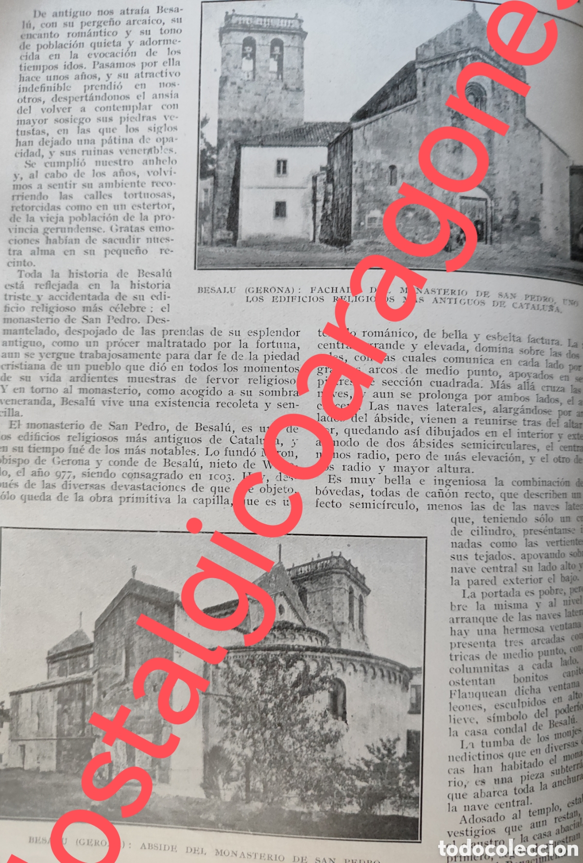 Sammeln von Zeitschriften und Zeitungen: Monasterio Besalu Gerona foto revista princ siglo XX 192B
