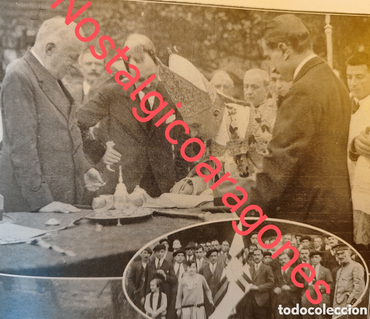 Collectionnisme de Revues et Journaux: Durango 1 piedra Mercado, Sestao bandera patronato foto revista princ siglo XX 192B