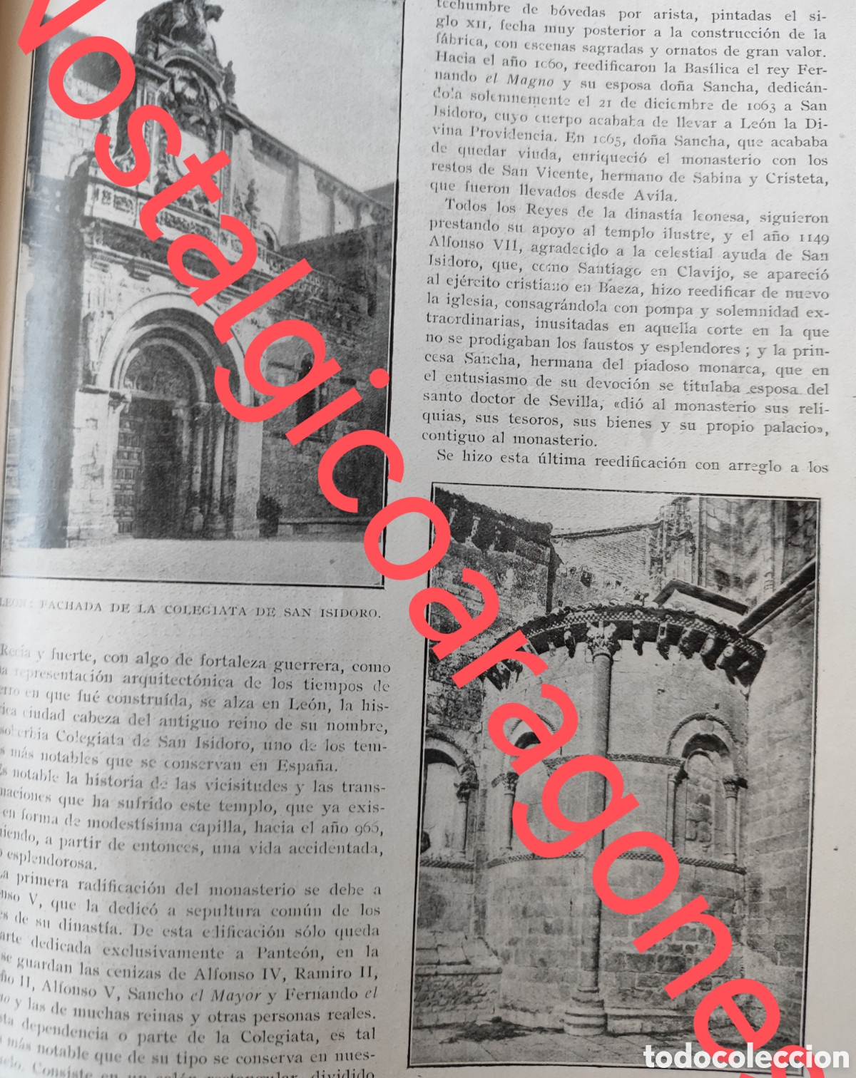 Coleccionismo de Revistas y Peri&oacute;dicos: Colegiata Isidoro Leon reportaje foto revista princ siglo XX 192B