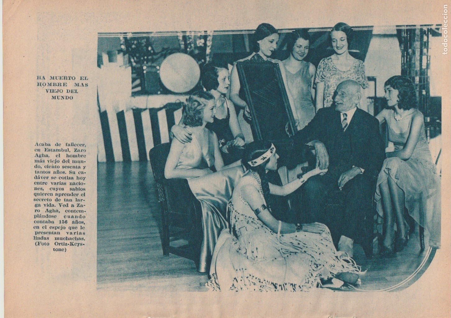 Coleccionismo de Revistas y Peri&oacute;dicos: * Estambul, Turquia * Zaro Agha, el hombre m&aacute;s viejo del mundo - 1934