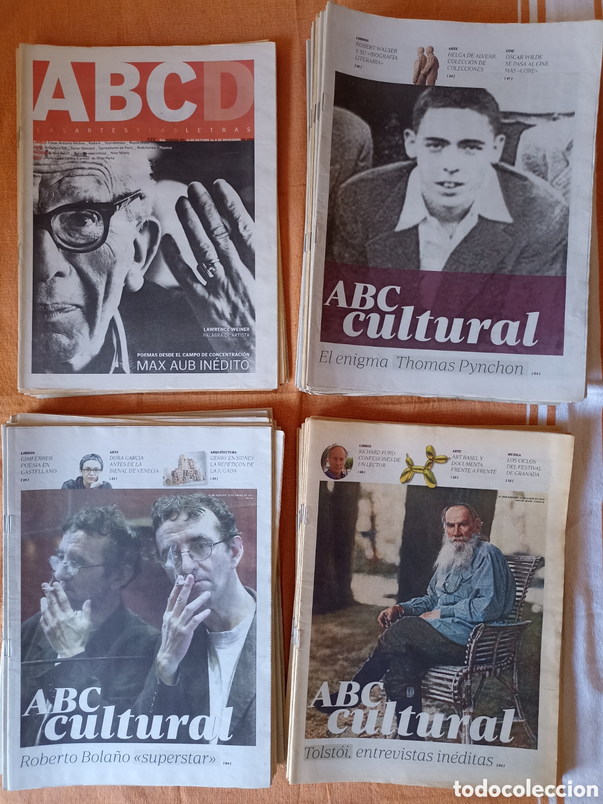 Coleccionismo de Revistas y Peri&oacute;dicos: Lote 70 x ABC Cultural / ABCD (2009-2012) Thomas Pynchon, Roberto Bola&ntilde;o, Fellini...