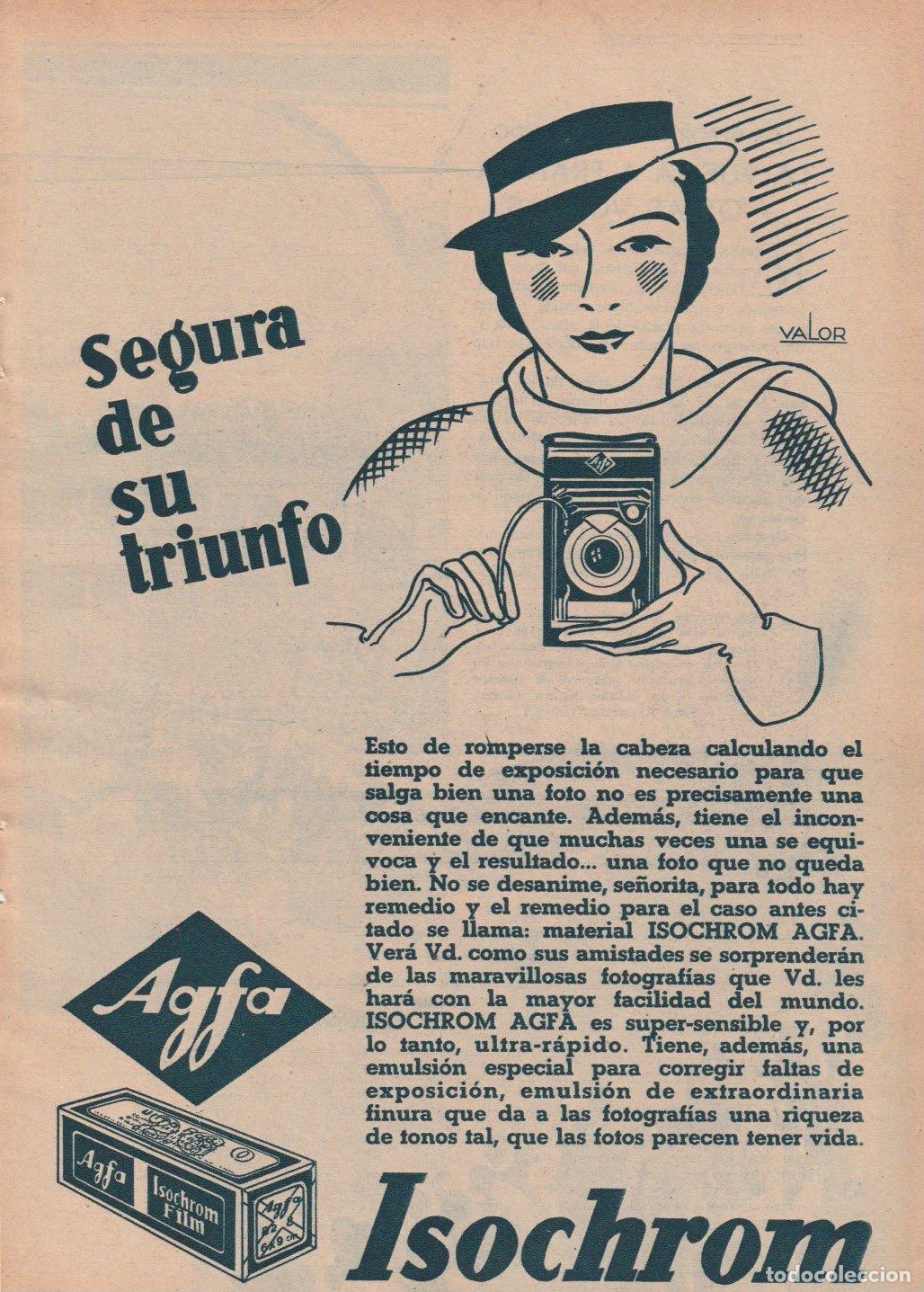 Coleccionismo de Revistas y Peri&oacute;dicos: * FOTOGRAF&Iacute;A * Publicidad ISOCHROM AGFA - 1934