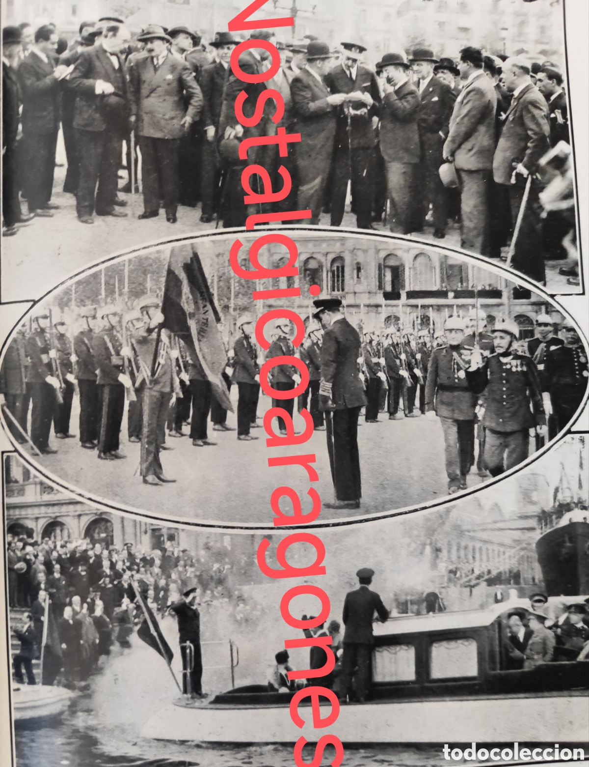Coleccionismo de Revistas y Peri&oacute;dicos: Visita Real Barcelona inaug pza Catalu&ntilde;a foto revista princ siglo XX 192B