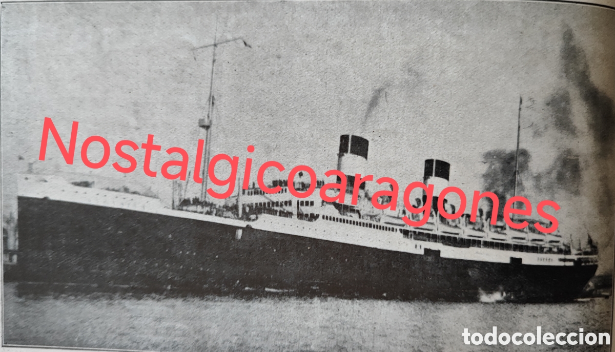 Coleccionismo de Revistas y Peri&oacute;dicos: Barcelona supertransatl&aacute;ntico italiano Augustus foto revista princ siglo XX 192B
