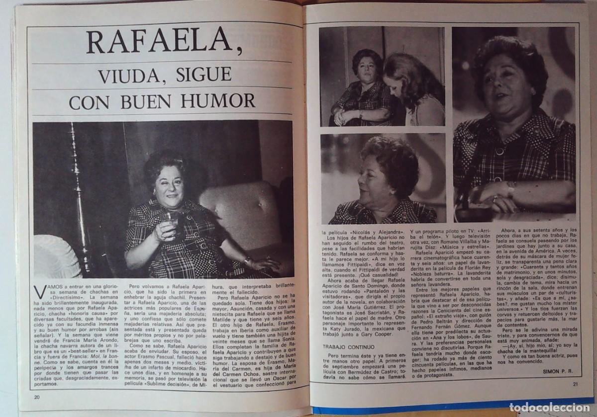 Coleccionismo de Revistas y Peri&oacute;dicos: RAFAELA APARICIO EN DIRECTISIMO