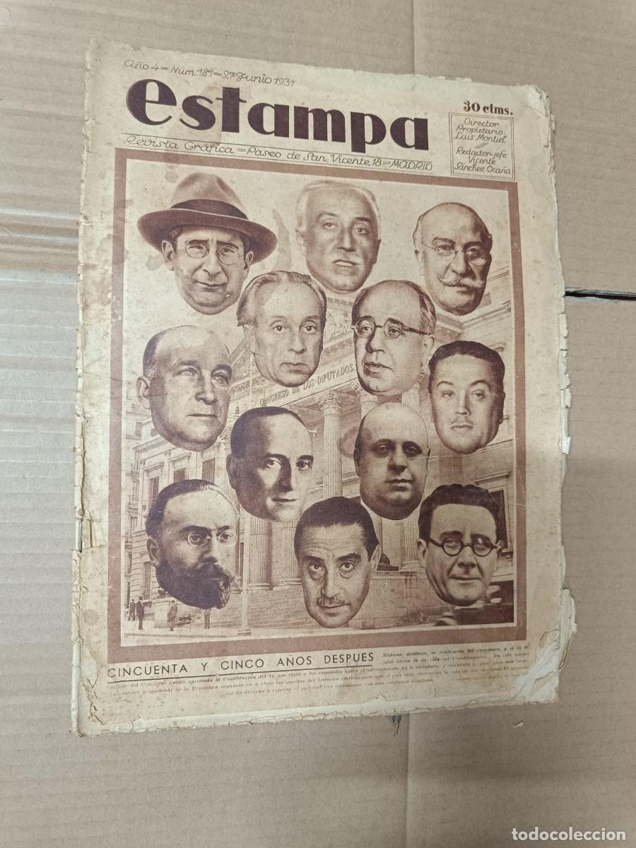 Coleccionismo de Revistas y Peri&oacute;dicos: ANTIGUA REVISTA ESTAMPA, 27 JUNIO 1931, N. 181, ELECCIONES REPUBLICA, DIVORCIO -P20